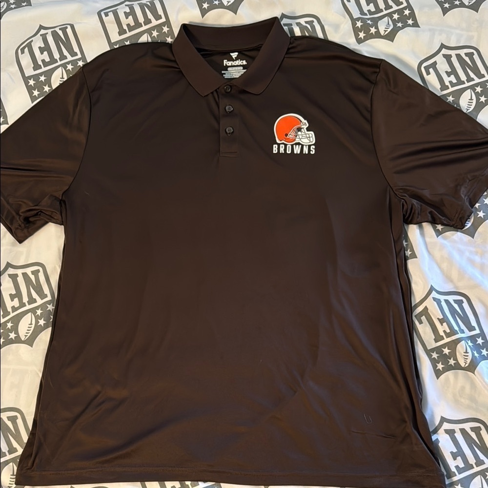 🍍 Cleveland Browns Fanatics Lockup polo 🍍SZ 3XL🍍Pit to pit 25”🍍length 31”